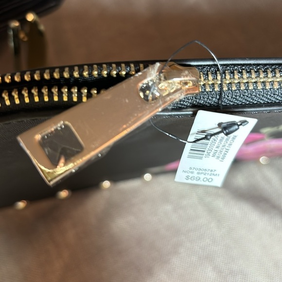 White House Black Market Floral Studded Pouch Bag Clutch Purse - Picture 4 of 7